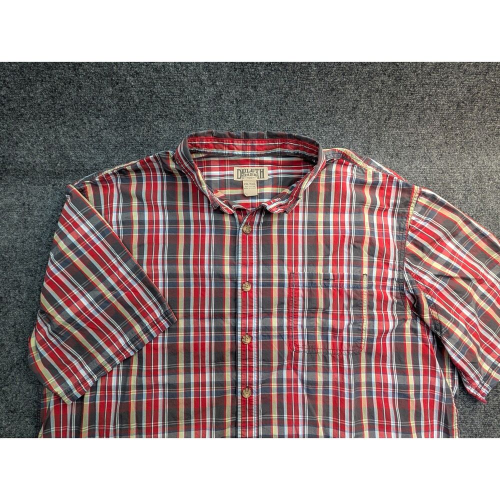Duluth Trading Co Men's short-sleeve plaid button down shirt 2XL/TALL